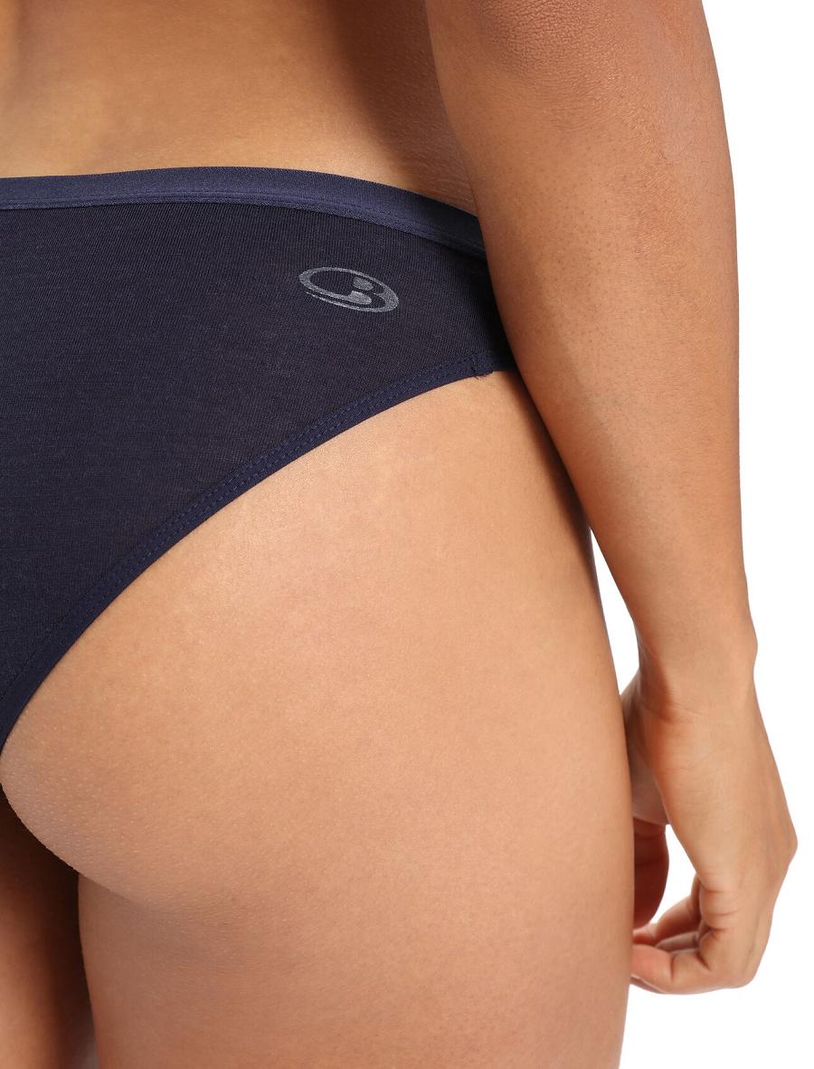 Midnight Navy Women's Icebreaker Merino Siren Bikini Briefs Underwear | USA 1721AHKP